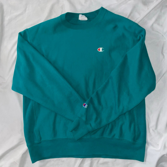 Champion Reverse Weave Teal Sweatshirt Size Large for Women - Picture 11 of 11